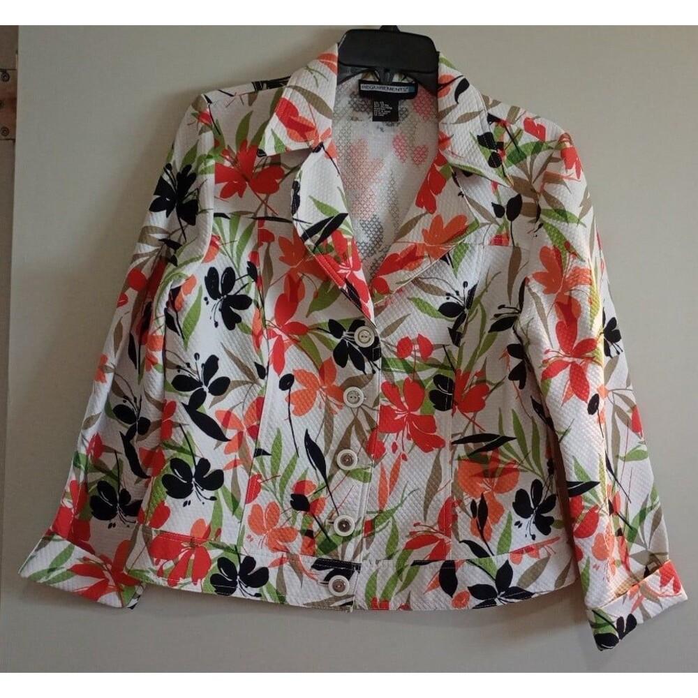 Women's Requirements Quilted Floral Printed Jacket, Size 10